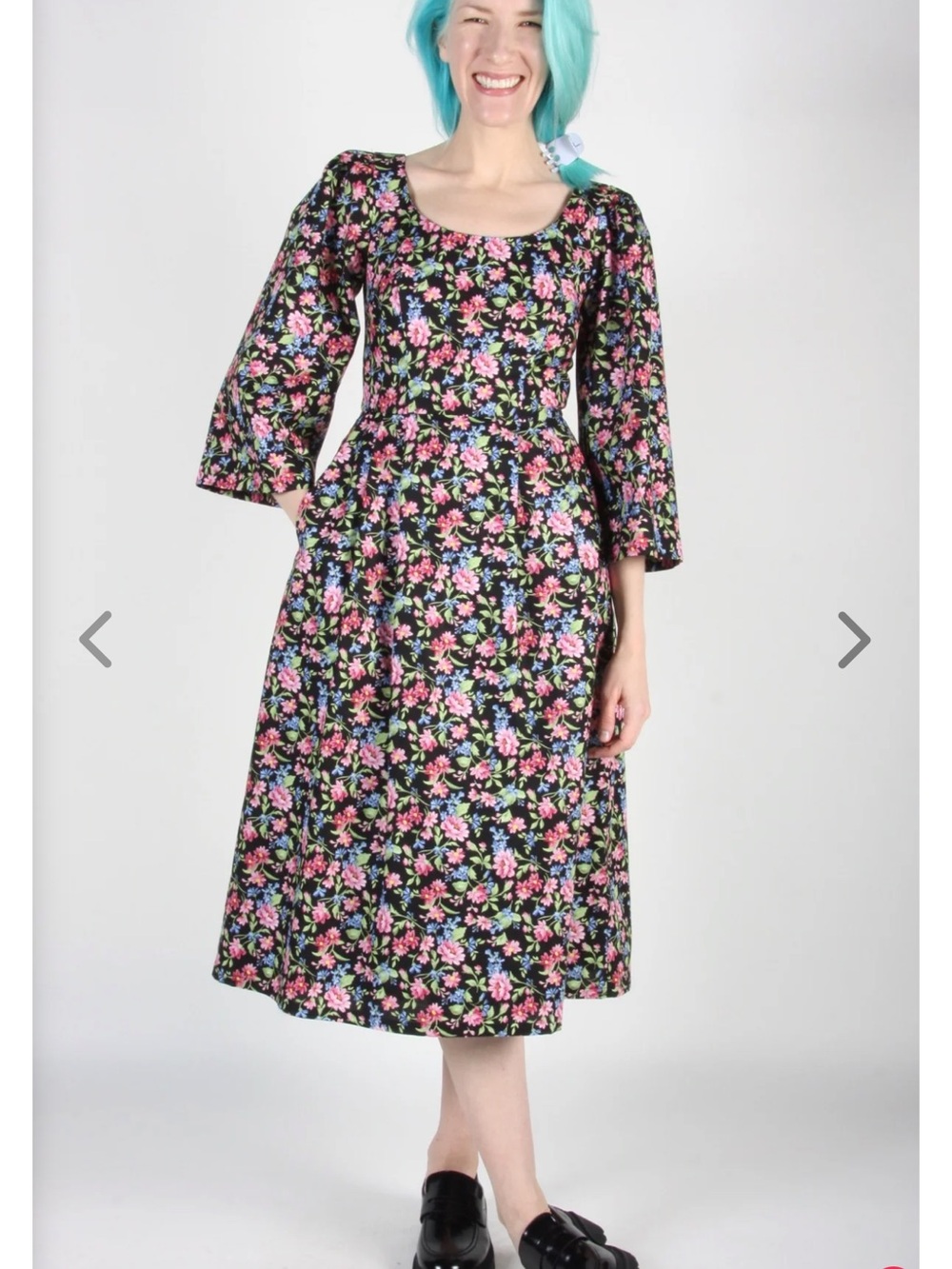 Birds of North America Molly Ringwald Floral Midi Dress